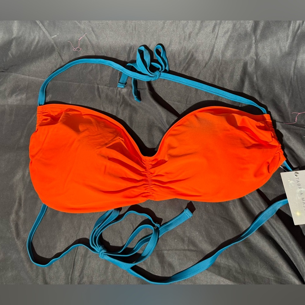 NWT Vibrant Orange Bikini Top PLUS SIZE 4 TABRIA MAJORS